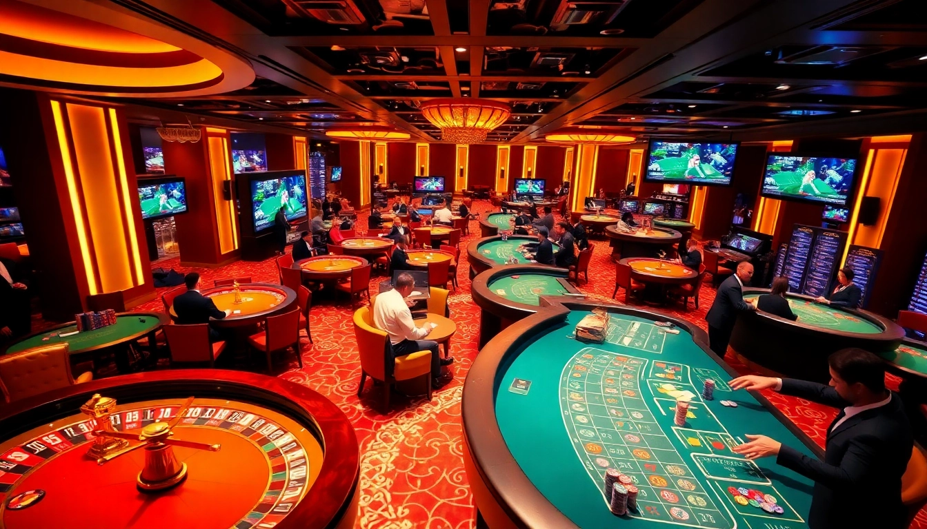 Cakhia TV enriching casino atmosphere with poker chips and vibrant gaming tables.